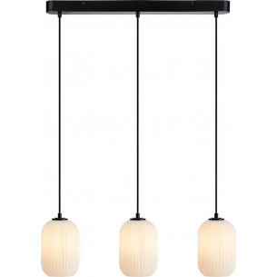 Cava 72cm white&amp;black 3-light glass pendant lamp Markslojd