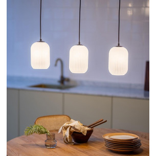 Cava 72cm white&amp;black 3-light glass pendant lamp Markslojd 2