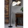 Stylowa Lampa podłogowa retro z abażurem Mira czarny/biały Markslojd do salonu i sypialni