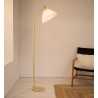 Mira brushed brass&amp;white retro floor lamp with shade Markslojd