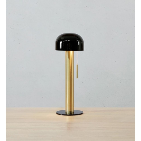 Lampa stołowa z włącznikiem łańcuszkowym Costa czarny/mosiądz szczotkowany Markslojd