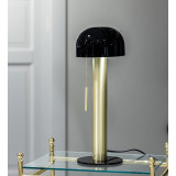 Costa black&amp;brushed brass table lamp with pull chain switch Markslojd