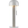 Costa satin nickel&amp;white table lamp with pull chain switch Markslojd