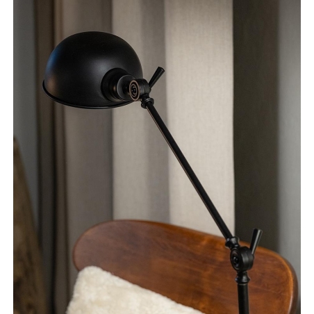 Stylowa Lampa podłogowa regulowana loft Portland czarna Markslojd do salonu i sypialni