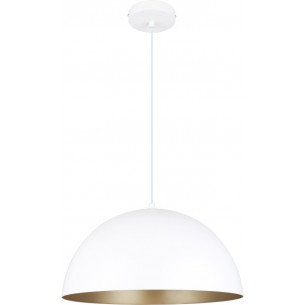Lampa wisząca półkula Vela 40cm biało-złota Zumaline