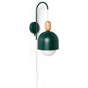 Ovoi dark green scandinavian wall lamp with plug Kolorowe Kable