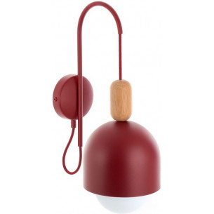 Ovoi burgundy scandinavian wall lamp with plug Kolorowe Kable