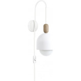 Ovoi white scandinavian wall lamp with plug Kolorowe Kable