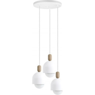 Loft Ovoi Round III 30cm white scandinavian triple pendant lamp Kolorowe Kable