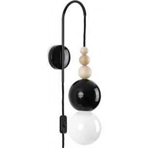 Loft Bala glossy black plug-in wall lamp Kolorowe Kable