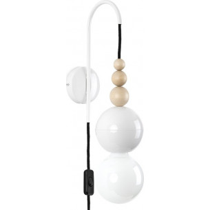 Loft Bala glossy white&amp;black plug-in wall lamp Kolorowe Kable