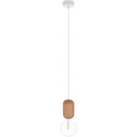 Lampa wisząca "żarówka" na kablu Barille drewniana Kolorowe kable