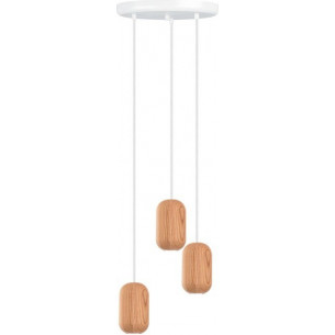 Barille Mini III triple wooden pendant lamp Kolorowe Kable