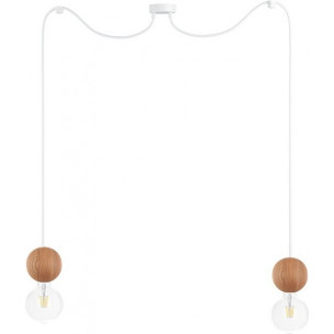 Sferni II wooden balls pendant lamp Kolorowe Kable