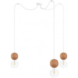 Sferni III wooden balls pendant lamp Kolorowe Kable