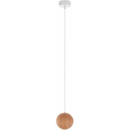Lampa wisząca drewniana kula Sferni GU10 12cm Kolorowe kable
