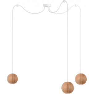 Sferni GU10 III wooden balls spider pendant lamp Kolorowe Kable