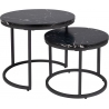 Amaro marble effect&amp;black round coffee tables set Signal