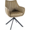 Wygodne i eleganckie Krzesło obrotowe z ekoskóry Azalia oliwkowe Signal do salonu i jadalni