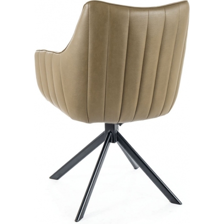 Wygodne i eleganckie Krzesło obrotowe z ekoskóry Azalia oliwkowe Signal do salonu i jadalni