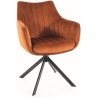 Wygodne i eleganckie Krzesło welurowe obrotowe Azalia Velvet rude Signal do salonu i jadalni