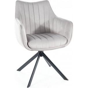 Azalia grey velvet swivel chair Signal