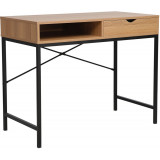 B-027 95x48cm oak&amp;black matt loft desk with drawer Signal