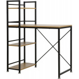 B-036 90x50cm oak&amp;black loft desk with shelf Signal