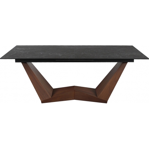 Stół rozkładany z ceramicznym blatem Bonucci 200x98cm czarny nero greco/orzech Signal