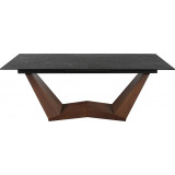 Bonucci 200x98cm black nero greco&amp;walnut extendable table with ceramic top Signal