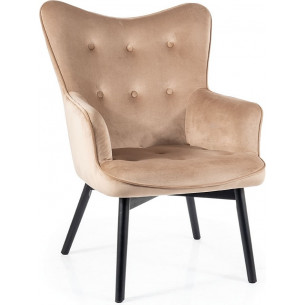 Carmen beige&amp;black matt velvet armchair Signal