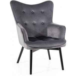 Carmen grey&amp;black matt velvet armchair Signal