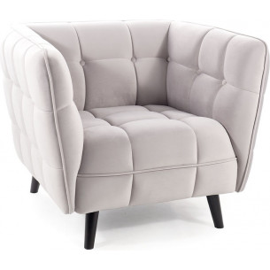 Castello grey quilted velvet armchair Signal