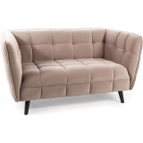 Sofa welurowa 2 osobowa Castello Velvet 145cm ciemny beż/wenge Signal