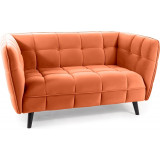 Sofa welurowa 2 osobowa Castello Velvet 145cm rudy/wenge Signal