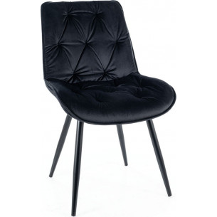 Cherry II black&amp;black matt quilted velvet chair Signal