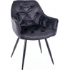Wygodne i eleganckie Krzesło fotelowe pikowane Cherry Monolith czarny/czarny mat Signal do salonu i jadalni
