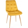 Krzesło welurowe pikowane Chic D Velvet żółty/dąb Signal