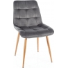 Chic D grey&amp;oak quilted velvet chair Signal