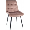 Krzesło welurowe pikowane Chic Monolith beżowy/czarny mat Signal