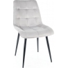 Chic light grey quilted velvet chair Signal