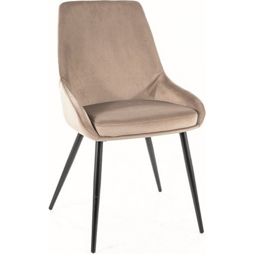 Cobe dark beige&amp;black matt velvet chair Signal