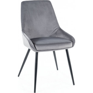 Cobe grey&amp;black matt velvet chair Signal