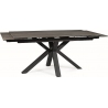 Colubmus 160x90cm wood effect&amp;black mat extendable table with ceramic top Signal