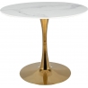 Stół okrągły na jednej nodze Espero 90cm biały marmur/złoty Signal