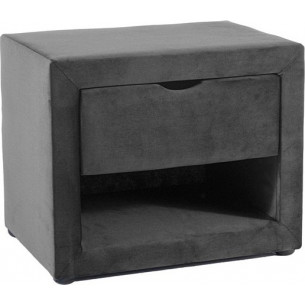 ET001 grey velvet bedside table with drawer Signal