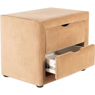 ET002 beige velvet 2-drawer bedside table Signal