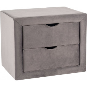 ET002 grey velvet 2-drawer bedside table Signal