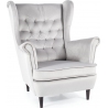 Harry light grey quilted velvet armchair Signal