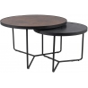 Italia grey&amp;brown&amp;stone effect&amp;black set of round glass tables Signal
